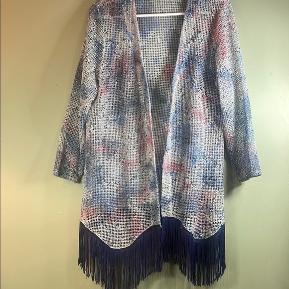 Cardigan Reba Colorful Fringe Open - Picture 1 of 4